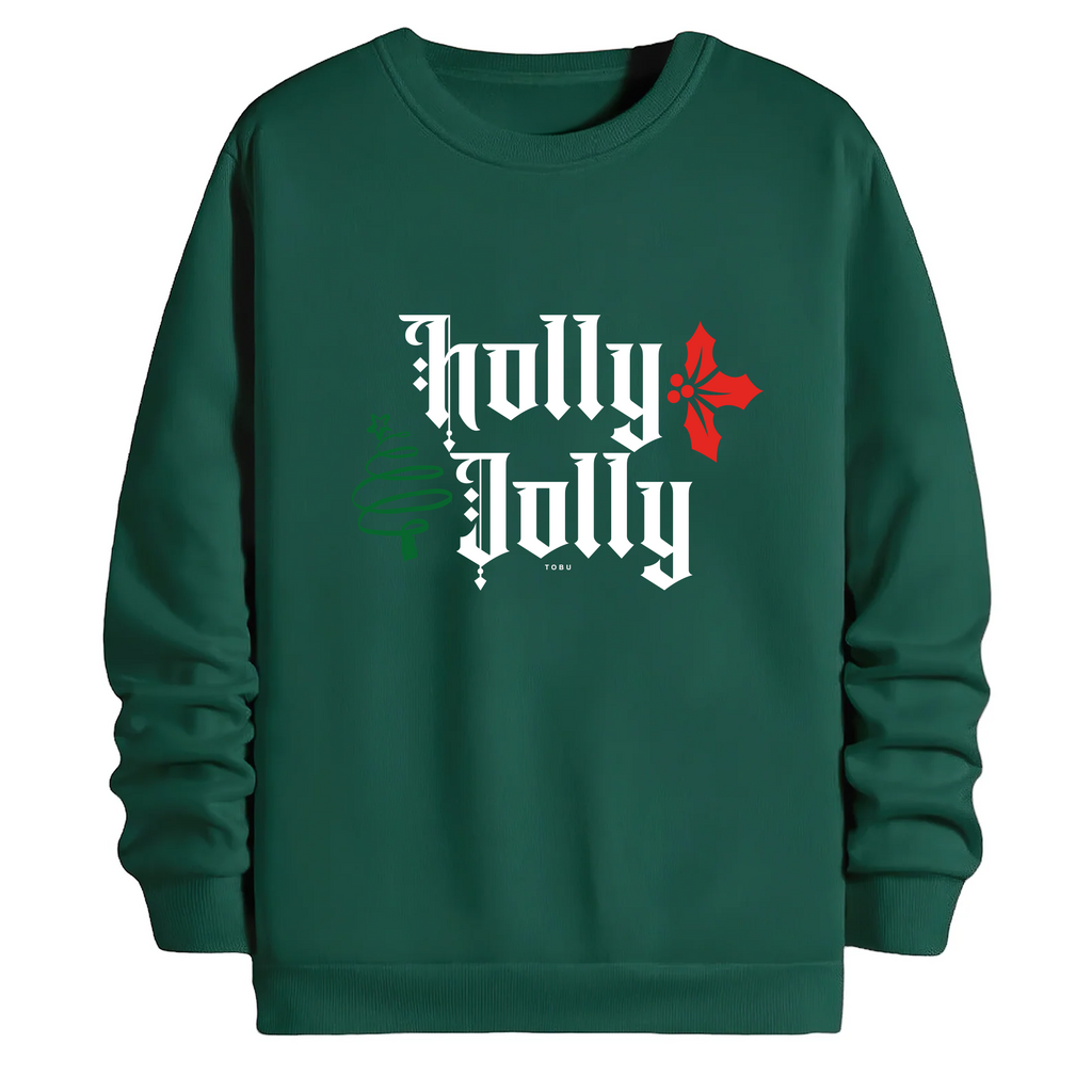 TOBU Unisex / Regular Şardonlu Sweatshirt / Holly Jolly