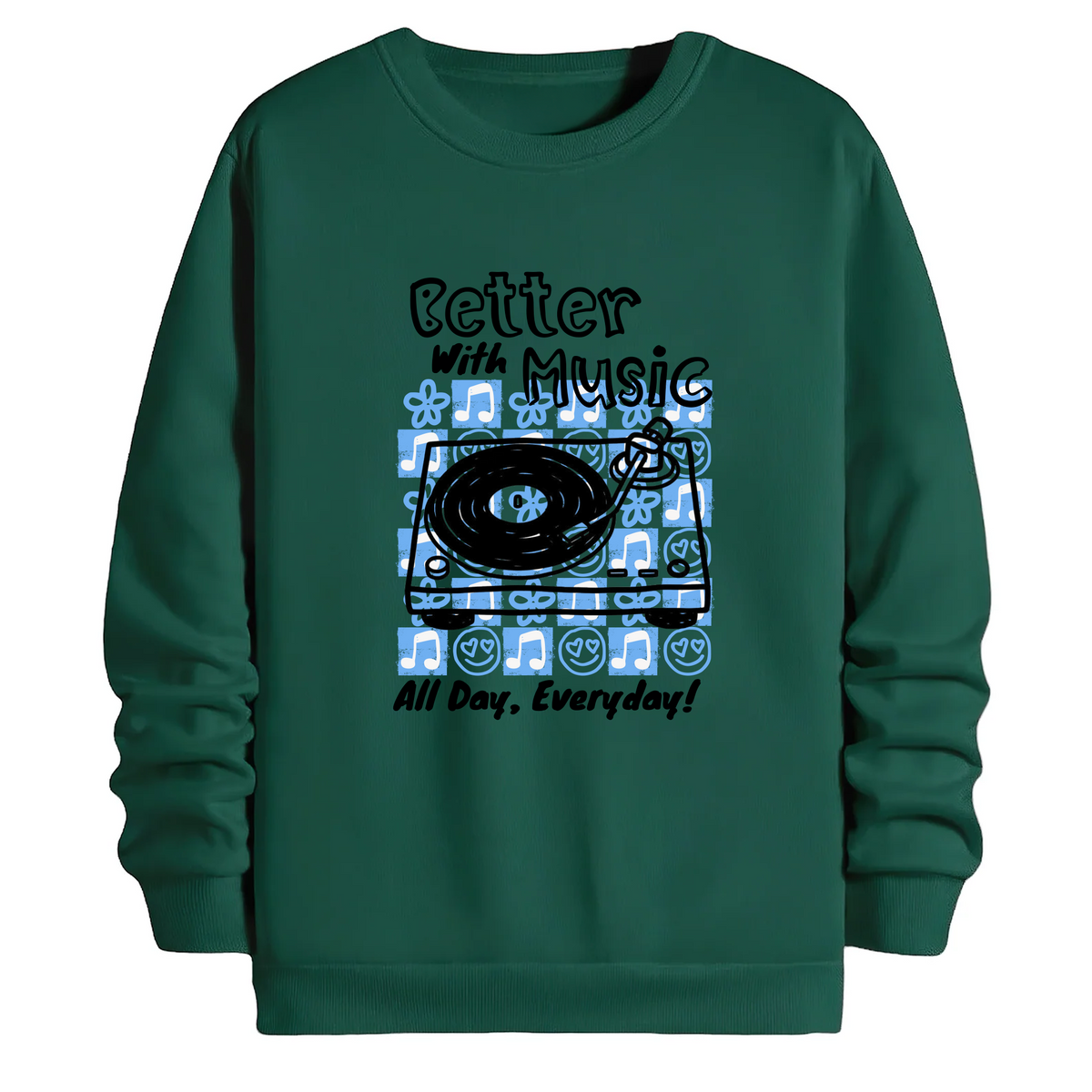 TOBU Unisex / Regular Şardonlu Sweatshirt / Better with Music