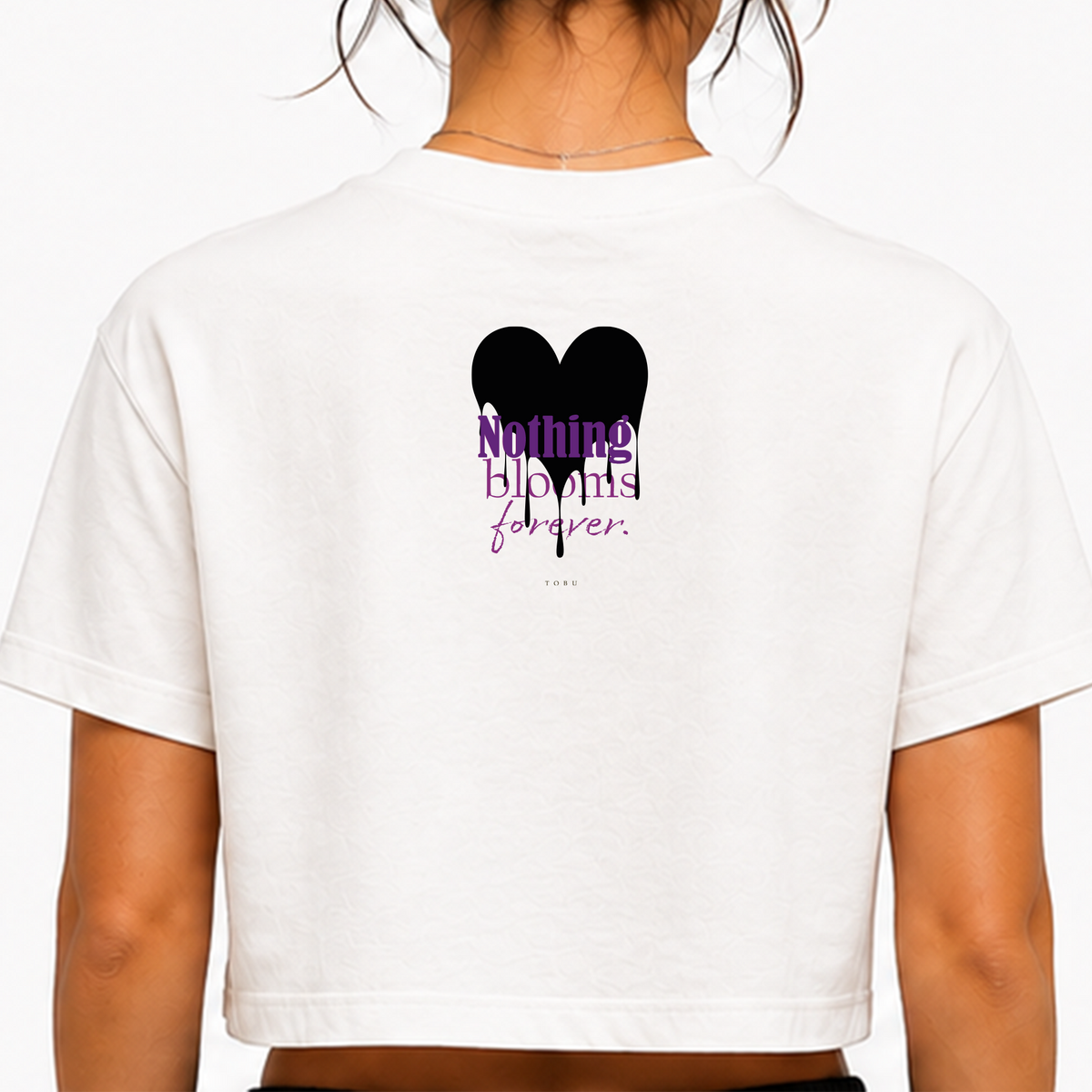 Kadın Crop T-shirt / Nothing Blooms Forever